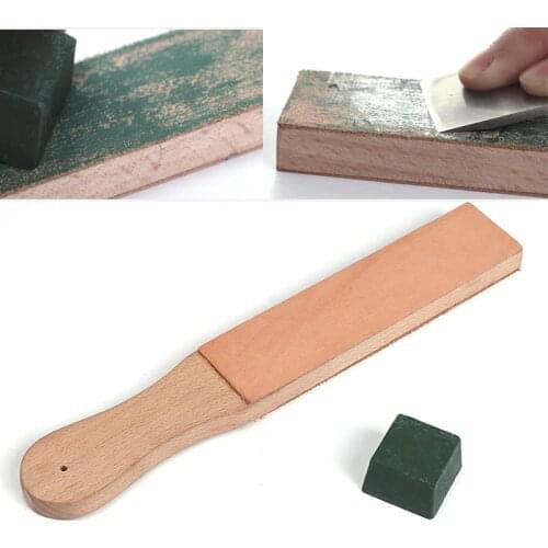 WUTA Knife Sharpener Leather Sharpening Strop Tool Razor Polishing Board with Compound Fine Grinding Polishing Paste
