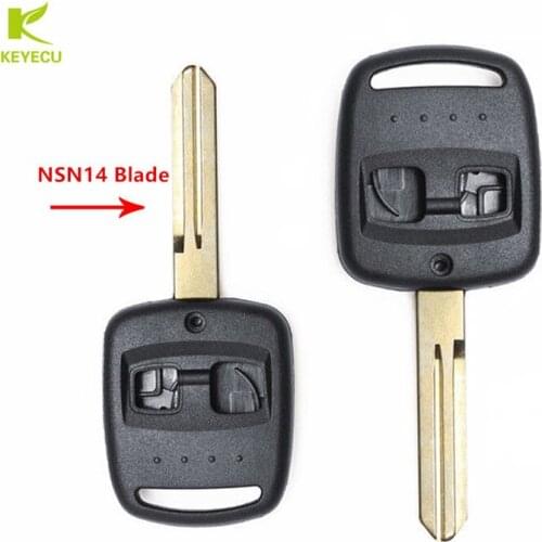 KEYECU 2PCS Replacement Shell Remote Key Case Keyless Entry Fob for Subaru Outback Legacy Forester 2000-2002 Uncut NSN14 Blade