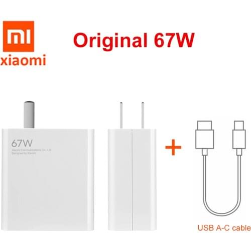 Xiaomi 67W Fast Charger 6A USB Type C Charging Cable Set Wall Charger USB-A Port Power Adapter Charging Block for Huawei/Samsung
