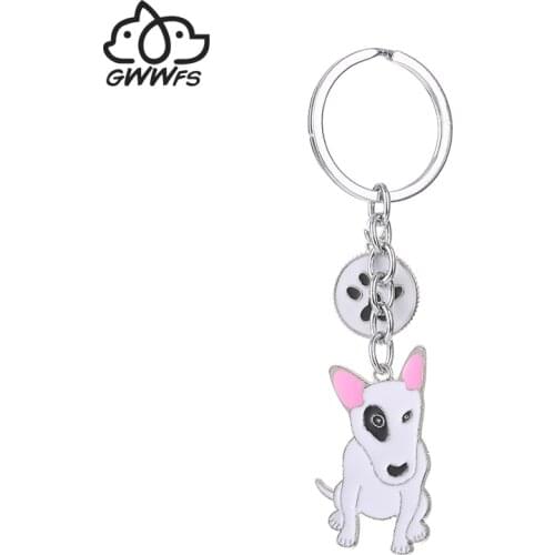 Pit Bull Terrier dog pendant key chains women bag charms metal keychain car key ring holder Dog lovers gift Fashion jewelry