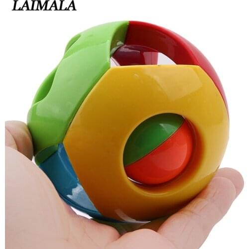 Rainbow Color New Lovely Baby Rattles Plastic Toys Hand Shake Bell Ring Educational Toy