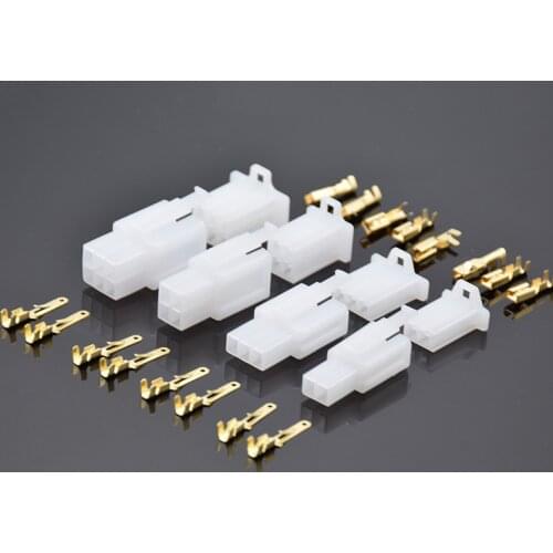 5set 2.8mm connector 2P 3P 4P 6Pin 2pin Electrical 2.8 Connector Kits Male Female Socket Plug For Motorcycle Motorbike Car white