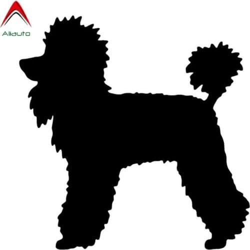 Aliauto Poodle Dog Car Stickers Cute Vinyl Sunscreen Waterproof Decal Automobile Motorcycles Decoration Black/Silver,12cm*12cm
