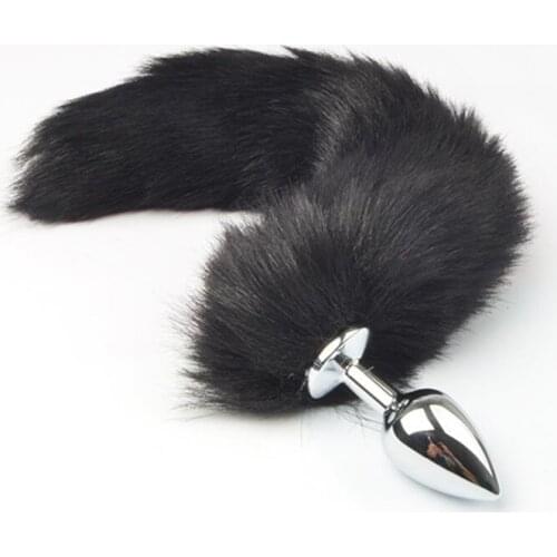 Fox Tail Anal Plug In Adult Games Metal Anus Pleasure Bead Butt Plug Stimulator Fetish Sex Products Flirt Toys For Women