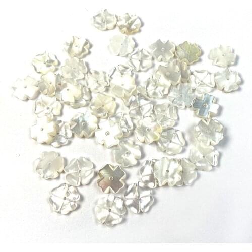 Natural Shell Four Petals Flower White Making Bracelets And Earrings For DIY Accessories Package Sale 10mm