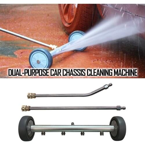 Dual-Function Undercarriage Pressure Washer Cleaner 16 Inch Power Washer Under Car Water Broom with 3 Pieces Extension Wand Tool