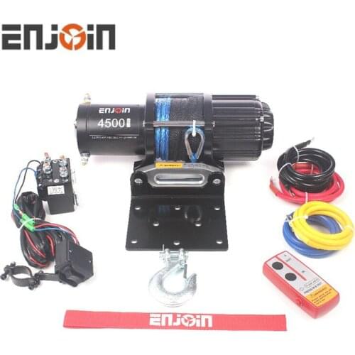 ENJOIN 4500LBS (2045KGS) Electric Winch 12V with Synthetic Rope EJTXS-4500