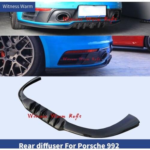 Carbon fiber FRP Rear Bumper Diffuser Lip Spoiler Splitters for Porsche 911 992 Carrera 991 2019 2020 car body kit