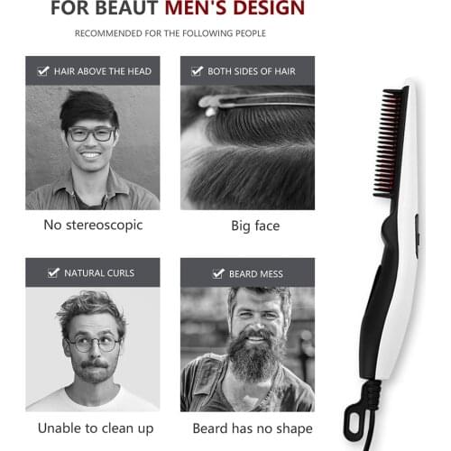 Quick Hair Styling Tool Hair Comb Brush Multifunctional Beard Straightener Show Cap Men Curling Curler Beauty Dropshipping #TD-6