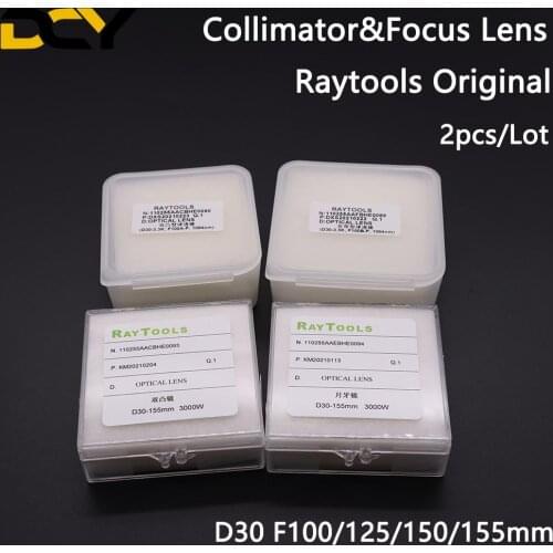 Raytools Original Collimator&Focus Lens 0-3000W Dia.30mm FL.100 125mm For Raytools Fiber Laser Head BT240 BM111