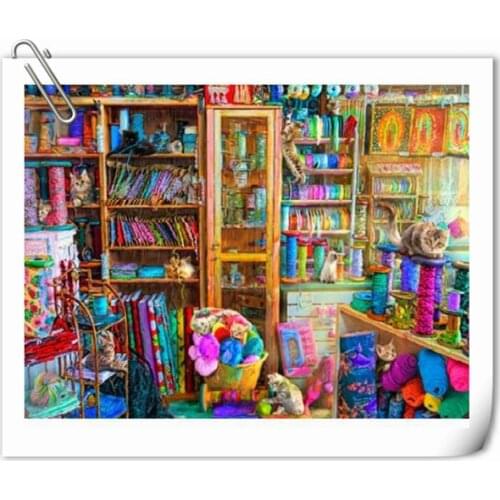 The cat in handmade room Sewing Top Quality Embroidery Needlework 14CT Unprinted Art Cross Stitch Kits DIY Handmade Home Decor