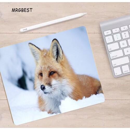MRGBEST Small Mouse-pad Cute Animal Fox Mats Nature Rectangular Mouse Pad Laptop Computer Desk Mats Computer Accessories