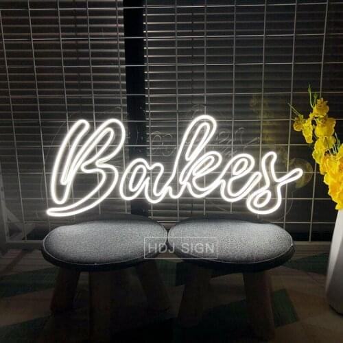 Custom Neon Sign Bakes Personalized Design Wall Decor For Store Cafe Bakery Commercial Led Light Luminescent Signboard