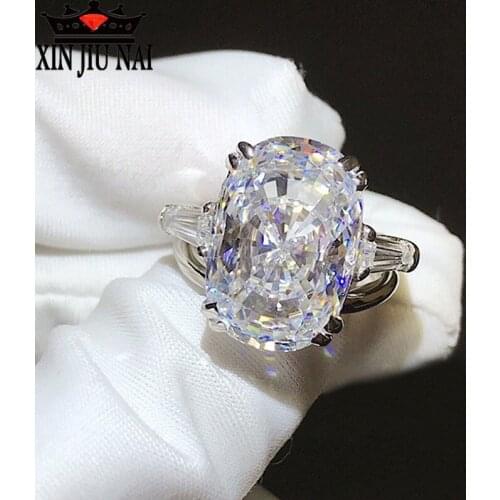 2019 New European and American Elliptical White Zirconium Ring, specially designed for women to create a party wedding ring