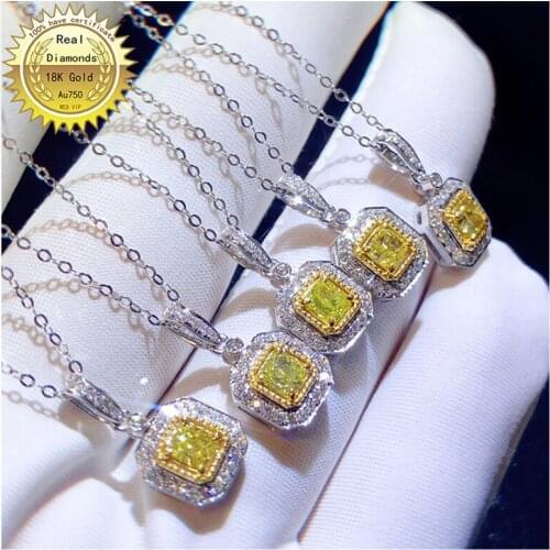 100% 18K white gold natural diamond necklace all use 0.48ct diamond and have certificate HM053