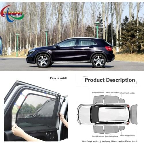 For Mercedes Benz GLA Car Full Side Windows Magnetic Sun Shade UV Protection Ray Blocking Mesh Visor Car Decoration Accessories
