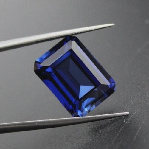 AAA rectangle shape blue corundum stone faceted stones beads african jewelry beads making diy loose