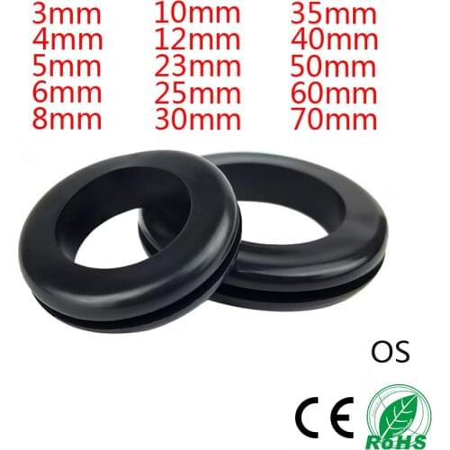 50-100PCS 3/4/5/6/7/8/10/12/14/16/18/20/25mm Inner Diameter Cable Wiring Rubber Grommets Gasket Ring Wire Protective Loop Washer