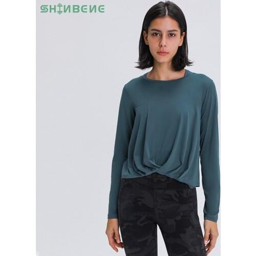 SHINBENE COVER Buttery-soft Fitness Athletic Yoga Long Sleeve Shirts Women Naked-feel Fabric Gym Workout Sport Long Sleeved Tops