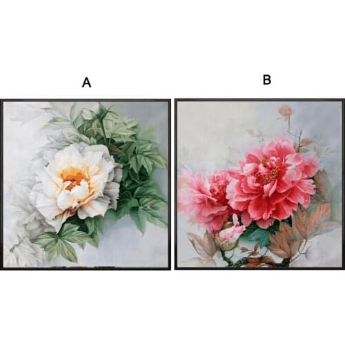 "Peony" Flowers Needlework,DIY living room Printed Cross stitch,Sets For Embroidery kit Full embroidery Silk Thread