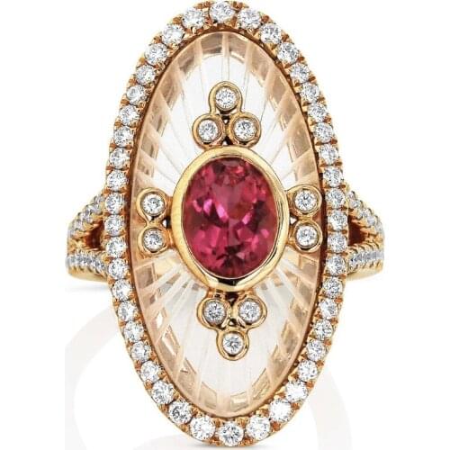 Vintage Court Style Rose Red Crystal Wedding Rings for Bridal Wedding Rings Engagement Jewelry Valentines Day Gift Jewelry