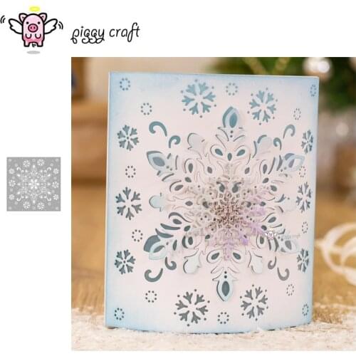 Piggy Craft metal cutting dies cut die mold Square snowflake background Scrapbook paper craft knife mould blade punch stencil