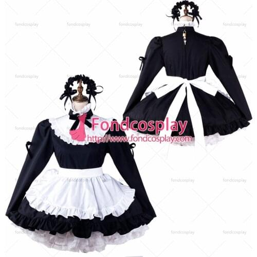 Sissy maid satin dress lockable Uniform cosplay costume Tailor-made[G2203]