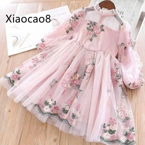 2020 Spring Cute Kids Print Long Sleeve Dresses for Girls Clothing High Quality Children Baby Girl Clothes Princess Dress 3-11Y