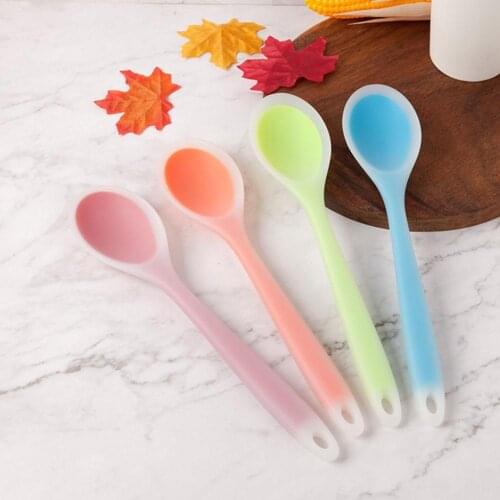 Colorful Silicone Spoon Tableware Heat Resistant Easy To Clean Non-stick Rice Porridge Spoons Kitchen Cooking Tools Kitchenware