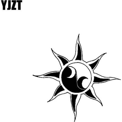 YJZT 14.5CM*14.5CM Interesting Sun Unusually Original Delicate Nice Vinyl Decal Car Sticker Black/Silver C19-1554