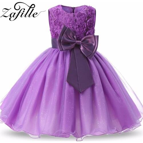 ZAFILLE 0-9Y Girls Party Dress Big Bowknot Formal Dress For Girls BabyToddler Kids Princess Wedding Evenning Child Dress