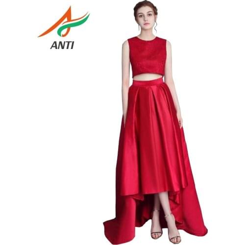ANTI Robe De Soiree Hot Sales Red Appliques Evening Dress Long 2019 Vestido De Festa Scoop A-Line Sleeveless Formal Dresses Gown