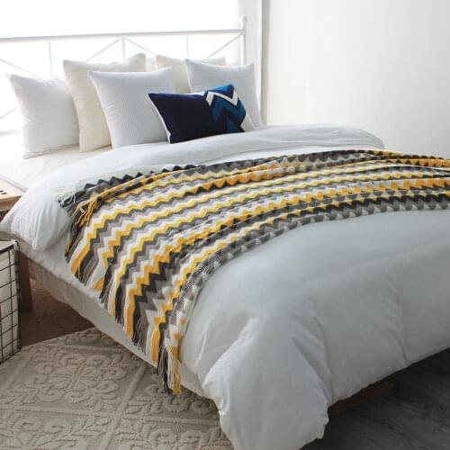 Cutelife Ins Nordic Geometric Patterns Winter Warm Throw Blanket Tv Sofa Soft Blanket Travel Woven Wearable Thick Wool Blanket