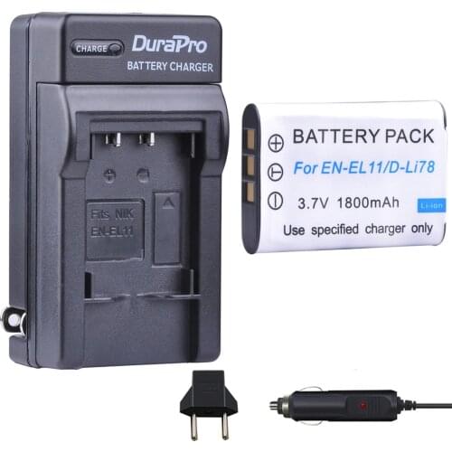 1pc EN-EL11 EN EL11 D-Li78 D Li78 NP-BY1 NP BY1 Battery + Car Charger + EU Plug for Nikon Coolpix S550 S560 Pentax M50 W60 W80