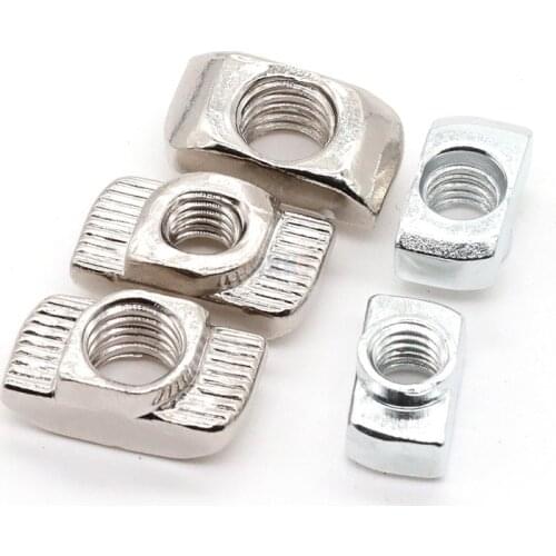 10-100PCS T-nut Hammer Head T Nut M3 M4 M5 M6 M8 Connector Nickel Plated For 20/30/40/45 Series Aluminium Profile Accessories