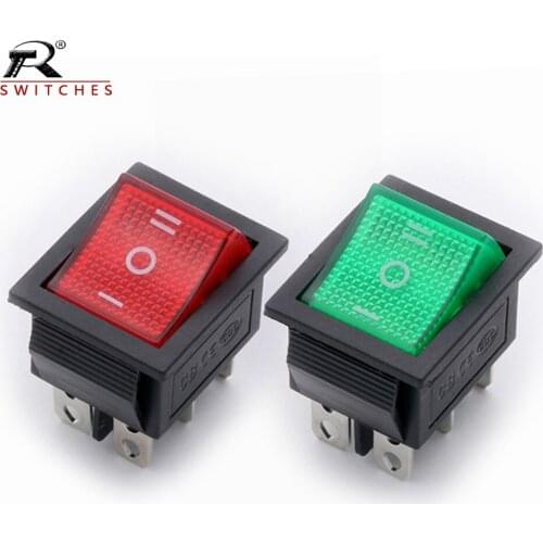 10PCS KCD4 Rocke Switch Rocker Power Reset Button with Light 16A 250V 20A 25V 4/6pin 3Position