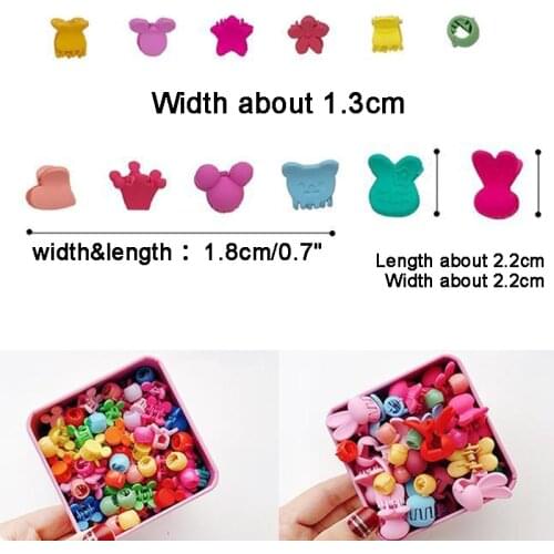 100pcs/30pcs Girls Cute Colorful Flower Star Mickey Small Hair Claws Kids Sweet Hairpins Hair Clips Fashion Hair Accessories