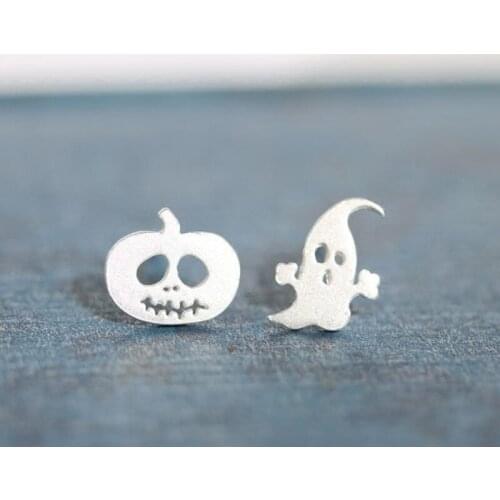 12Pairs/lot Fashion Ghost and Pumpkin Earrings Anti-Allergy Earrings for Women Halloween Festivals