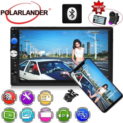 2 DIN Car Radio Stereo Bluetooth AUX USB TF 7'' Touch Screen MP5 MP4 Multi-languages Screen Mirroring Mirror Link
