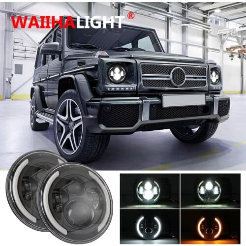 2Pcs/set DC 9-30V Car working lamp light For Jeep Wrangler JK LJ TJ CJ 7 Inch Round LED Headlights Halo Angle Eyes Light Bulbs