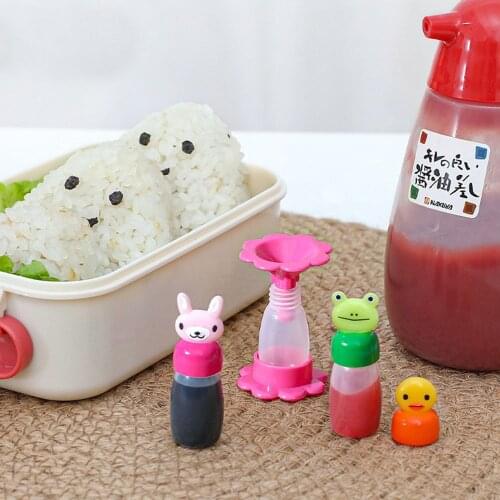 3pcs/set Mini Seasoning Sauce Bottle Mini Containers Lovely Rabbit Frog Duck Bottles For Bento Lunch Box Kitchen Jar Accessories