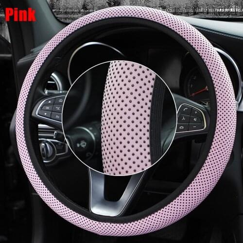 38cm Car Decor Steering Wheel Cover Interior Parts Protector Replacement Universal Knitted fabric