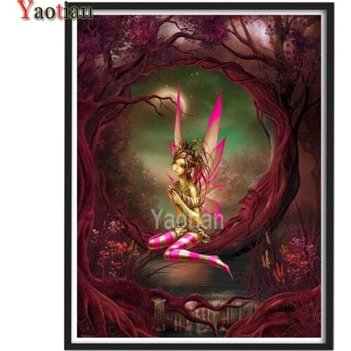 5D Diy Diamond Embroidery Fantasy forest cartoon elf girl Full Rhinestone Square Round Diamond Painting Cross Stitch,Needlework