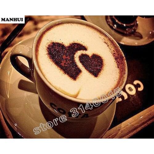 Diamond Embroidery 5D DIY Diamond Painting Heart-shaped coffee Diamond Painting Cross Stitch Rhinestone Decoration BAC002
