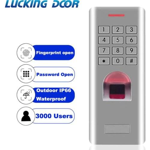 IP66 1000 Users Standalone Fingerprint Password Keypad Access Control Reader for security door lock system gate opener