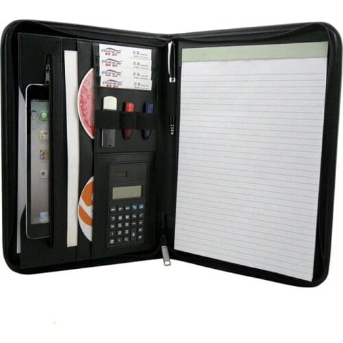 Business portfolio Information Folders Calculator PU Leather Multifunctional A4 Manager File Folder Office Organizers M700370