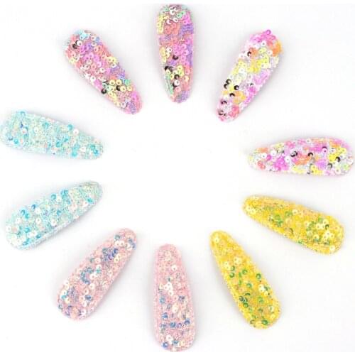 CN 2Pcs/Set Sequin Rainbow BB Clips Kids Hairpins Children Headwear Girls Handmade Hairpins Boutique Barrettes Headwear