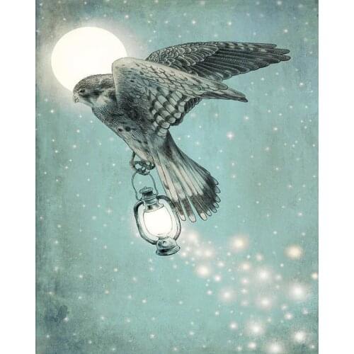 DIY Painting By Numbers Nighthawk Kit Oil Picture By Numbers Animals 40x50cm Wall Art Painting on Canvas Home Decoration Gift