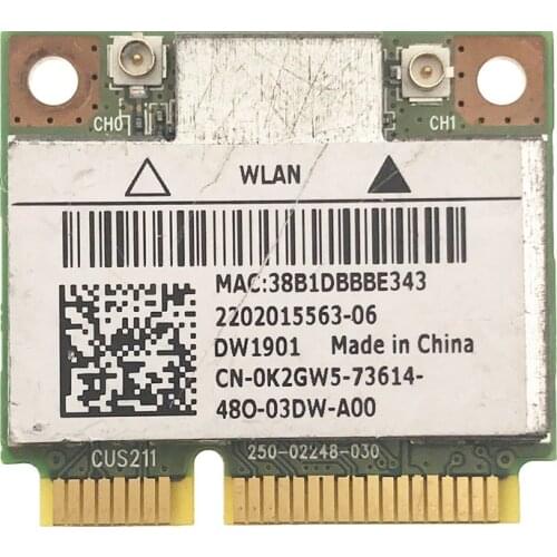 For DELL DW1901 AR5B22 Wireless Dual Band Half Mini PCI-E WiFi Bluetooth4.0 Card High Speed