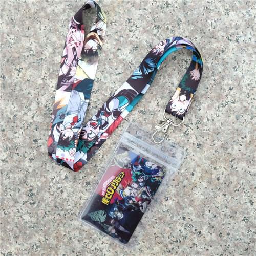 My Hero Academia Keychain lanyard office neck strap ID Badge Protector Case Boku no Hiro Pass Gym Mobile USB Holder Hang Rope